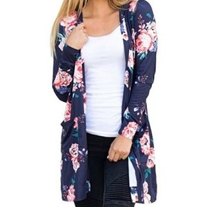Ecowish Floral Open Cardigan